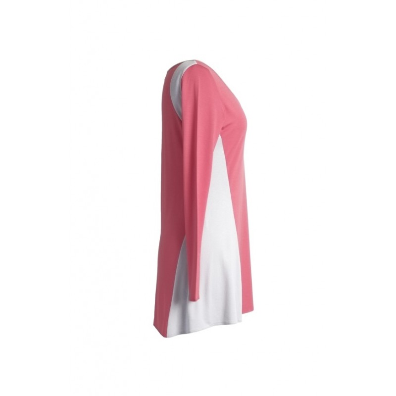 Harmony tunic in coral with contrasting sides