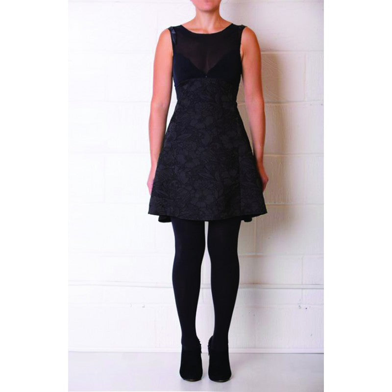 Lexie Cotton Dress with Leather Detail