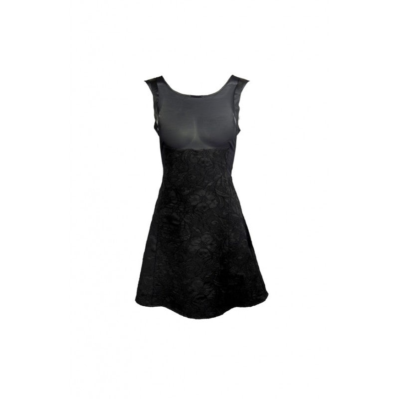 Lexie Cotton Dress with Leather Detail