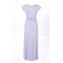 Annette, long maxi dress in lilac with sleeves and back detail