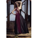 Silk tulle, corseted dress with leather