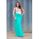 Annette Long Skirt with Embellished Waist band Mint