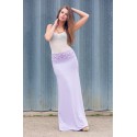 Annette Long Skirt with Embellished Waist band In Lilac
