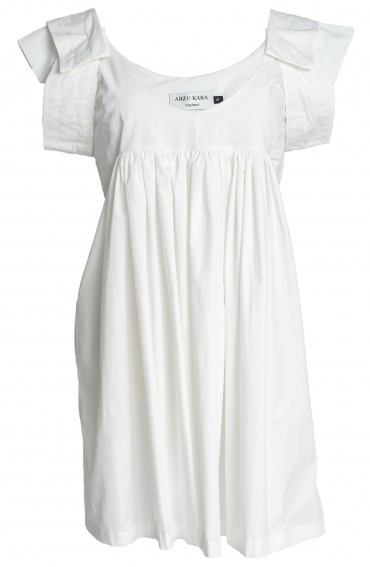 Cordelia white cotton summer dress with cap sleeves