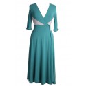 Diana Wrap Dress in Teal Mint-Dove Grey