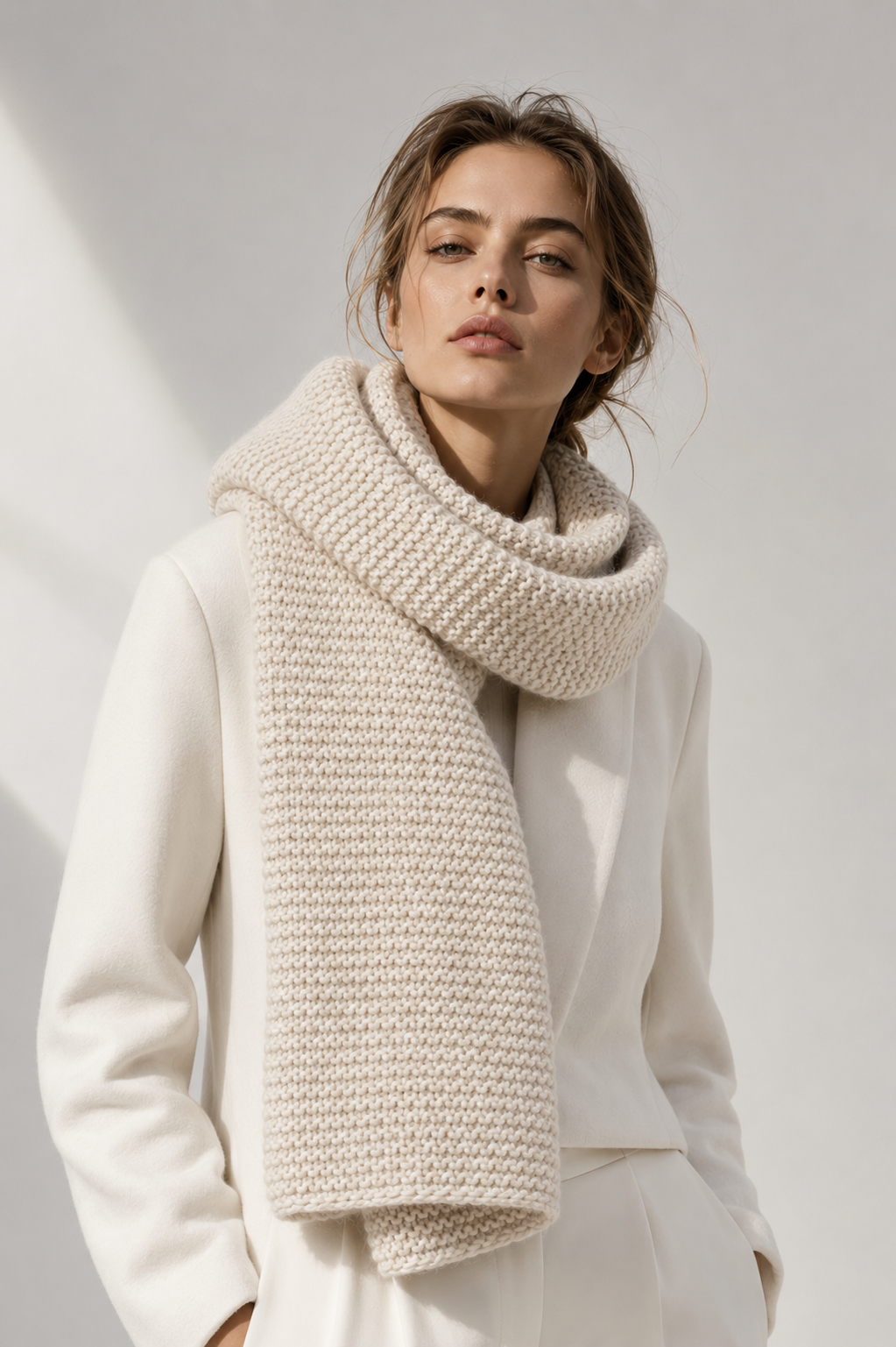 Chunky Australian Wool Scarf Hand Knitted