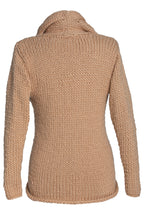 Gisele Chunky Cable Knit Cardigan – Hand-Knitted in Australian Wool, Camel