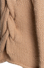 Gisele Chunky Cable Knit Cardigan – Hand-Knitted in Australian Wool, Camel