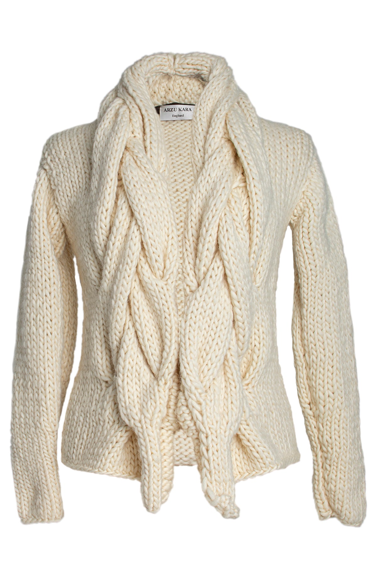 Thea Chunky Cable Knit Cardigan – Hand-Knitted in Australian Wool