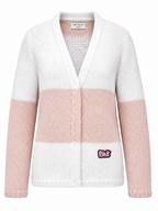 Organic White and Dusky Pink Soft Cotton Oversized Cardigan