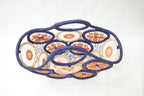 Toliara Handwoven Straw Tote Bag Persimmon & Indigo