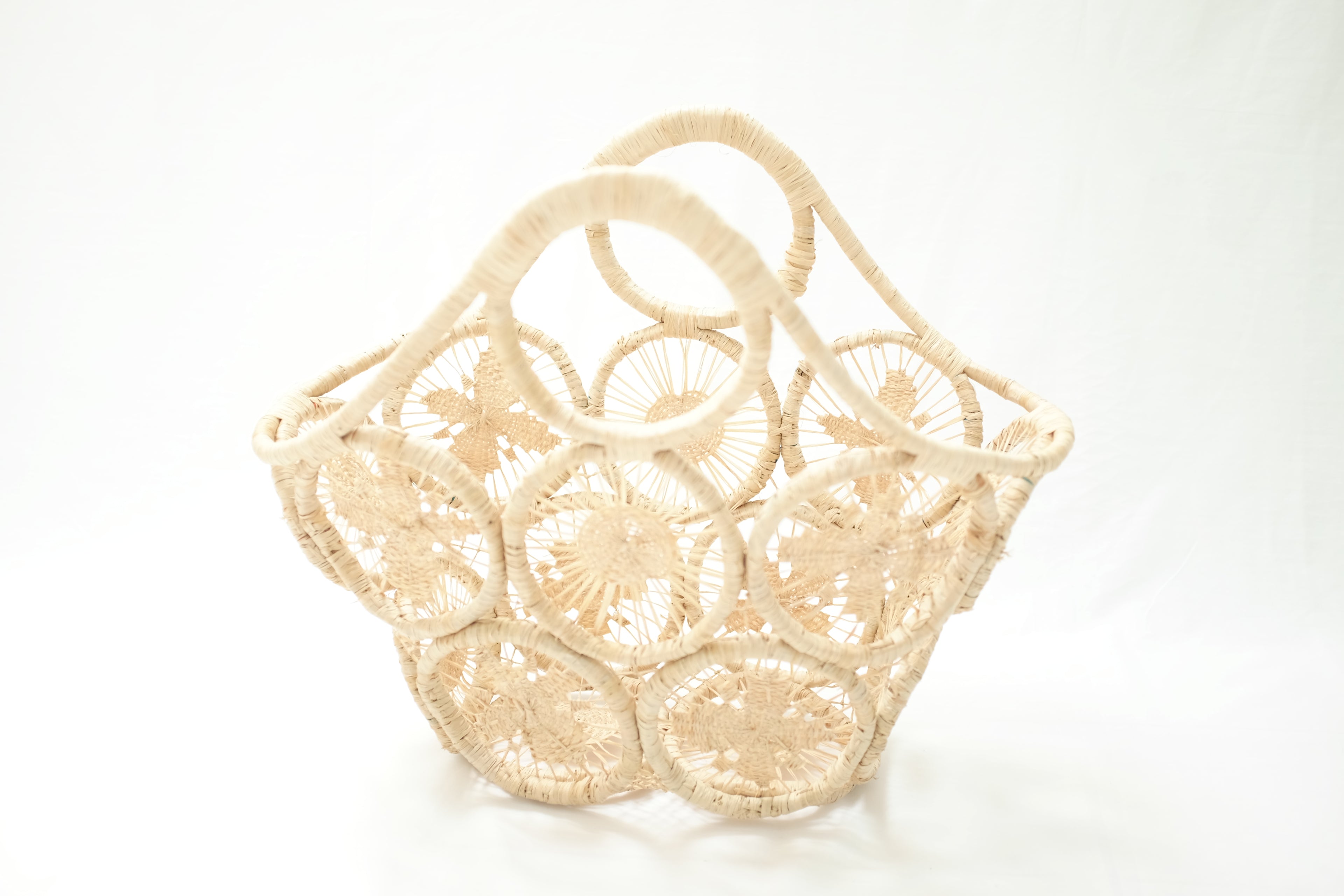Tiana Handcrafted Circular Weave summer Tote – Natural