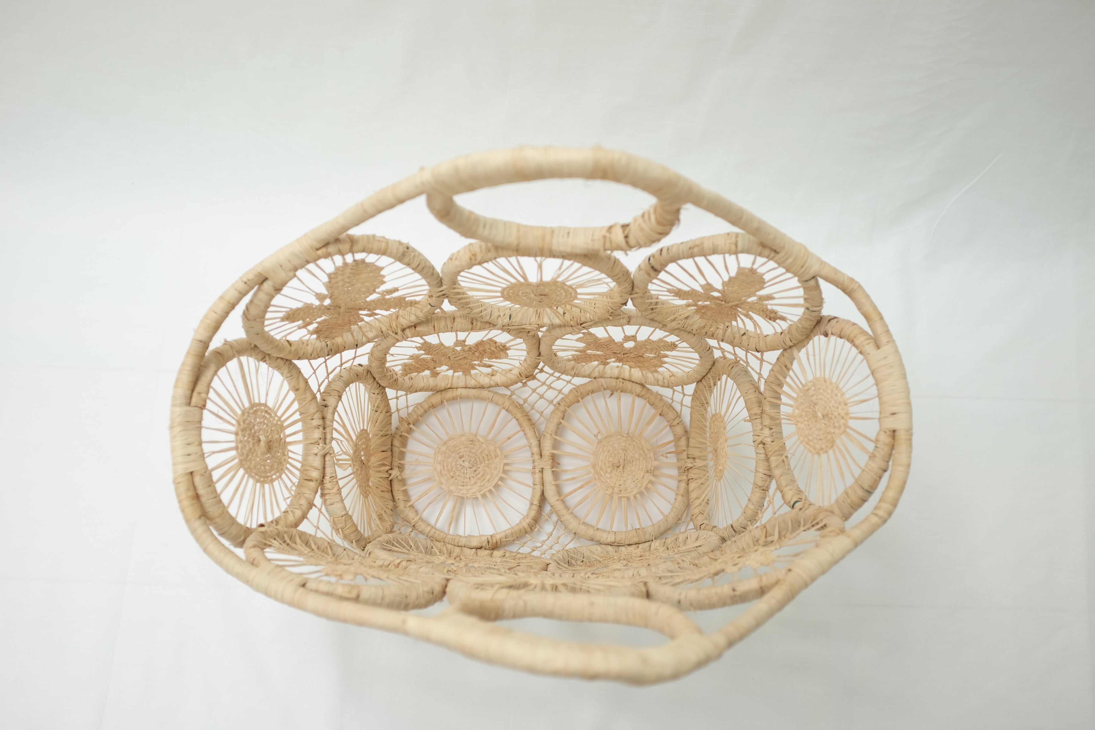 Tiana Handcrafted Circular Weave summer Tote – Natural