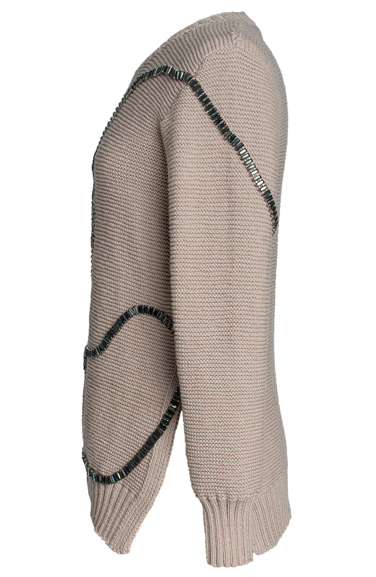 Maya Artisan Beaded Jumper in Pure Organic Wool – Limited Edition, Made in Türkiye
