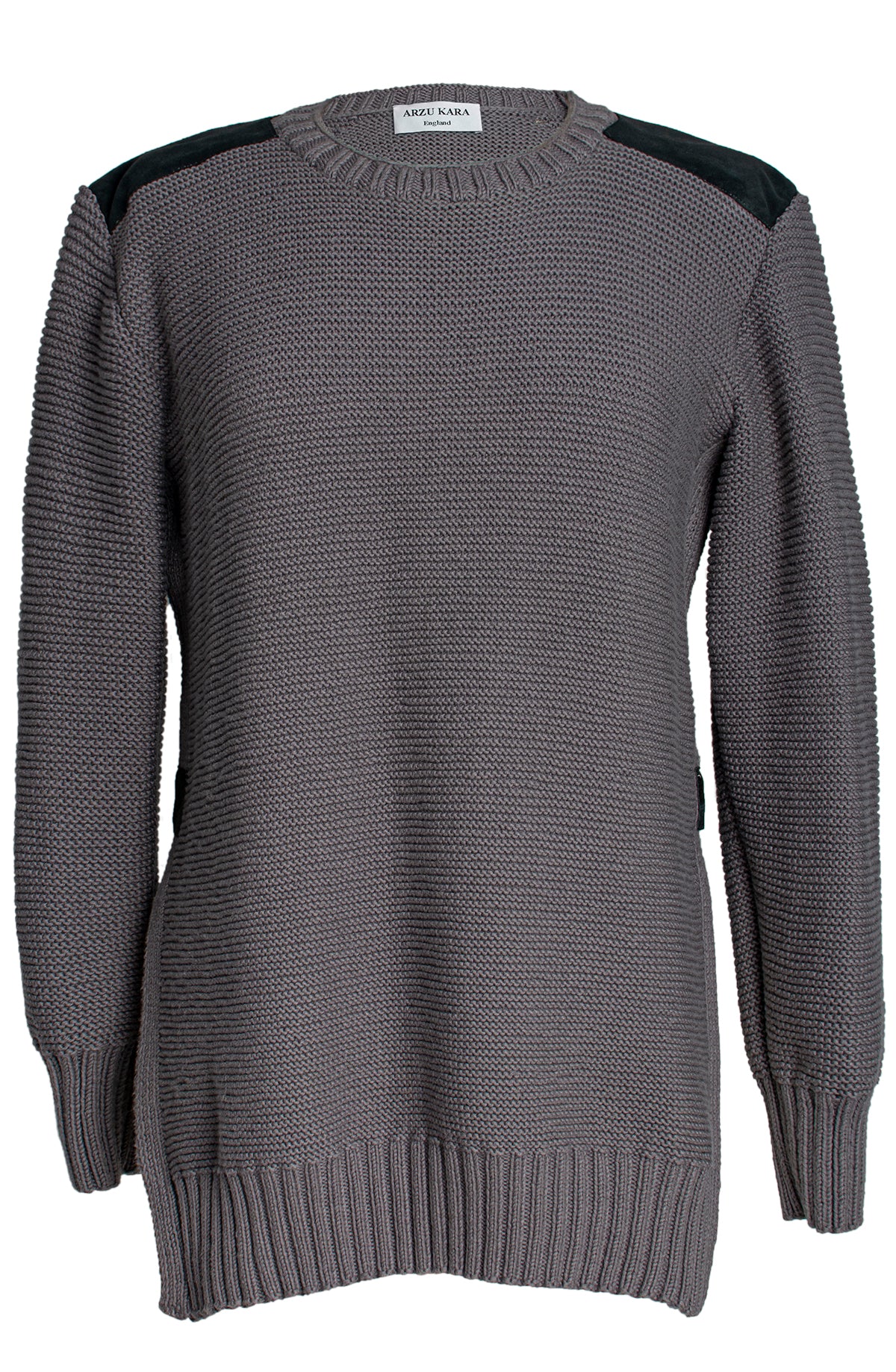 Eda -Hand-Knitted Organic Cotton taupe grey Sweater – GOTS-Certified & Sustainable