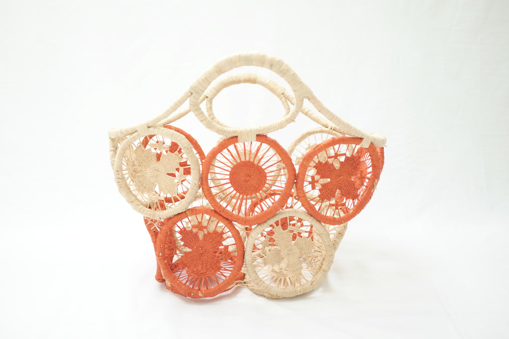 Toamasina Handwoven Straw Tote Bag Clementine
