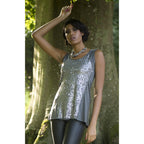 Alex sequin panel jersey top Silver Grey