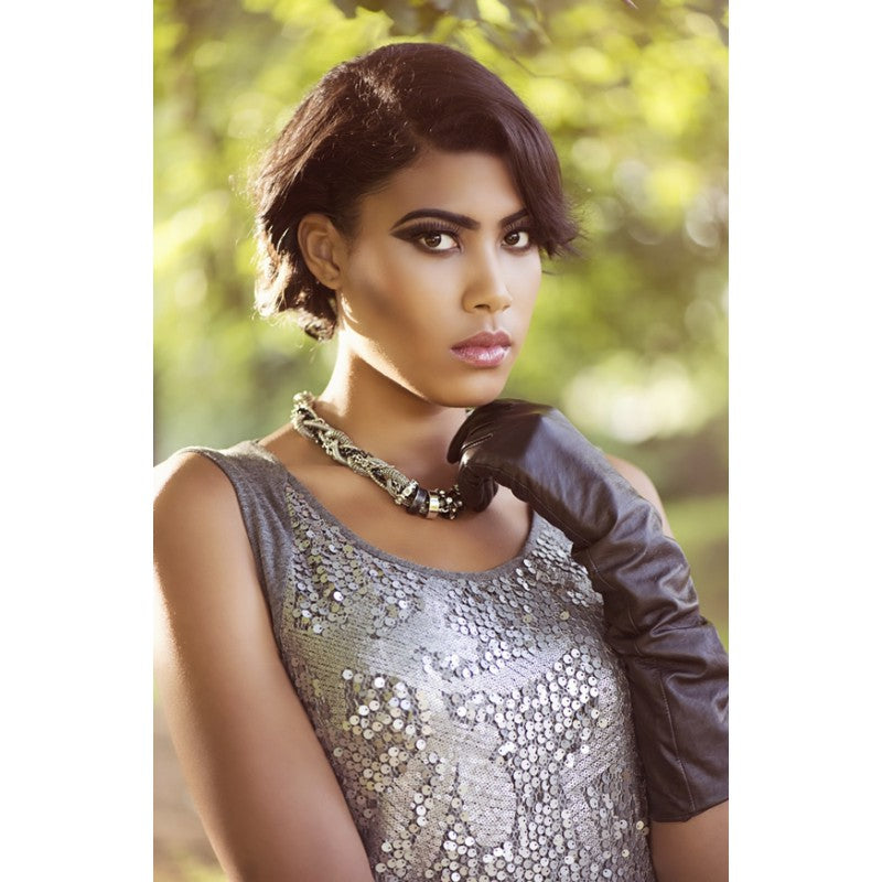 Alex sequin panel jersey top in Silver Grey