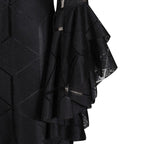 Amelia black lace dress with statement sleeves