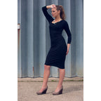 April Asymmetric Dress in Black