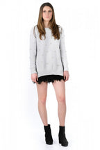 Arabella Light Grey Organic Cotton (GOTS) Jumper with Swarovski Crystals