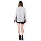 Arabella Light Grey Organic Cotton (GOTS) Jumper with Swarovski Crystals