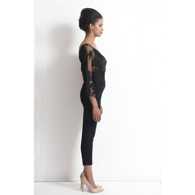Beatriz Lace Jumpsuit with sleeves