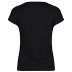 Charlize black draped jersey top