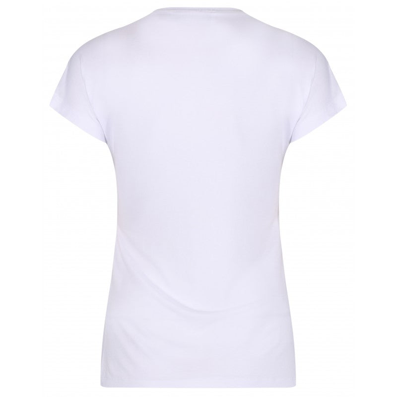 Charlize white draped jersey top