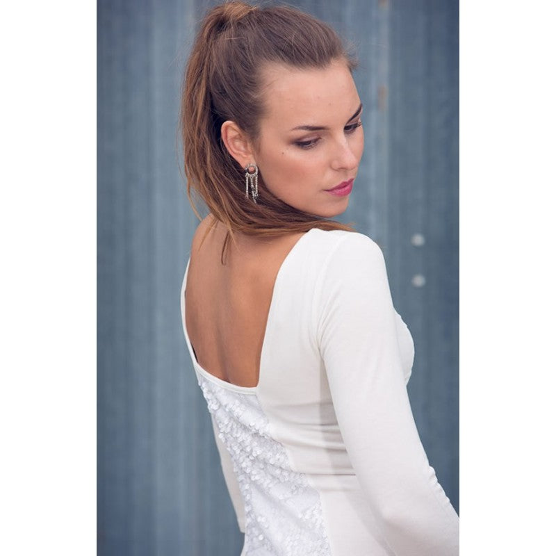 Chloe Sequined Dress (White)