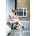 Collette fitted dress in silk cotton jacquard