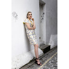 Collette fitted dress in silk cotton jacquard
