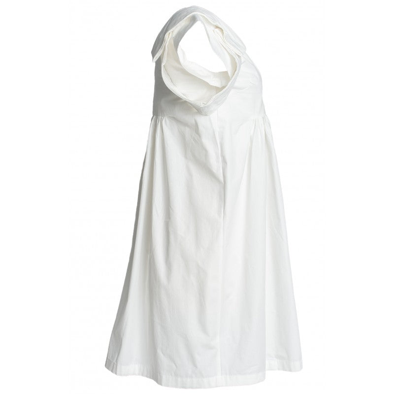 Cordelia white cotton summer dress with cap sleeves