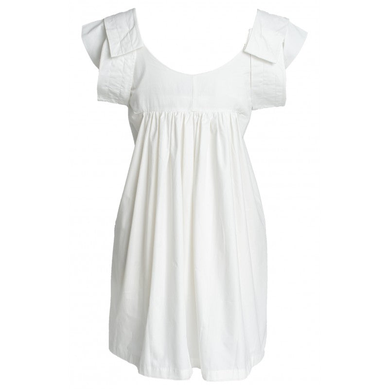 Cordelia white cotton summer dress with cap sleeves