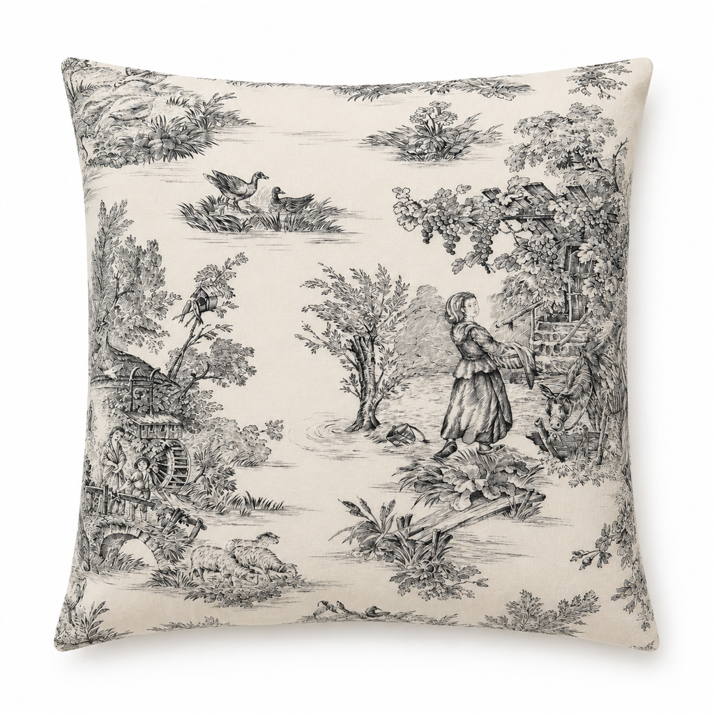 St Germain The Toile Cotton Cushion Cover