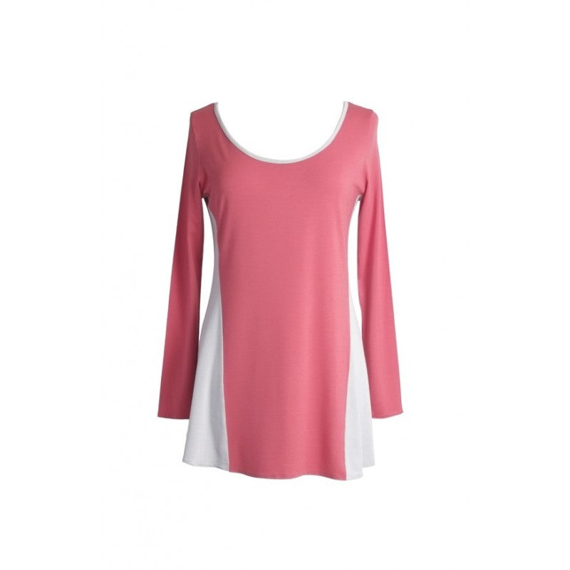 Harmony tunic in coral with contrasting sides