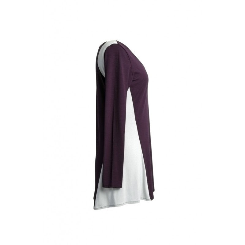 Harmony tunic in purple with contrasting sides