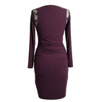 Kara jersey irregular hem dress with lace underskirt