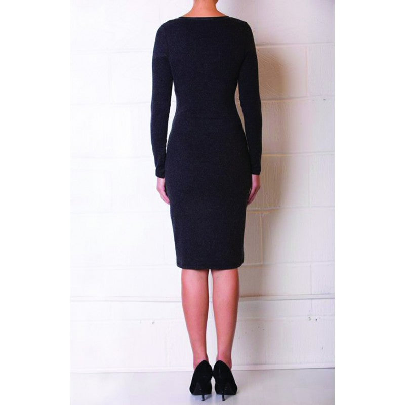 Lola Cotton Dress in Charcoal Grey