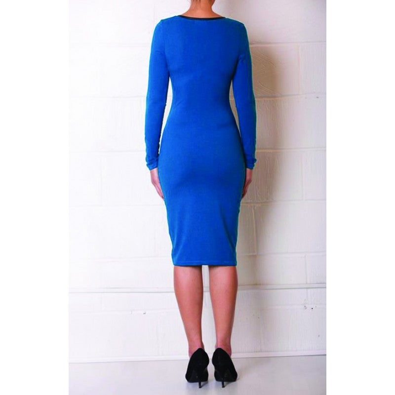 Lola Soft Cotton Dress in Moss Blue