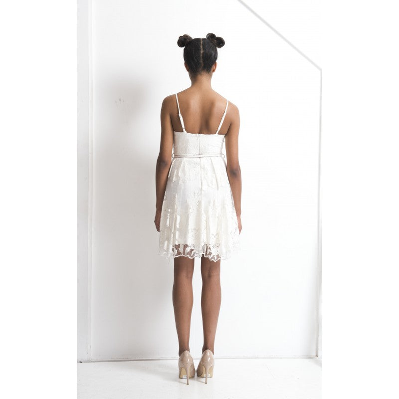 Natalie Lace Dress in Butter cream