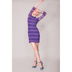 Nikki Knitted Shift Dress in Purple/Maroon