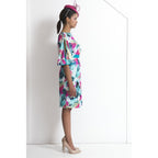 Nora Silk knee length Dress with sleeves