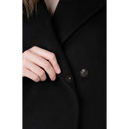 Ophelia wool and cashmere  black softly tailored long coat