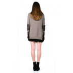 Ottilie Organic Cotton Jumper in Stone with suede elbow patches