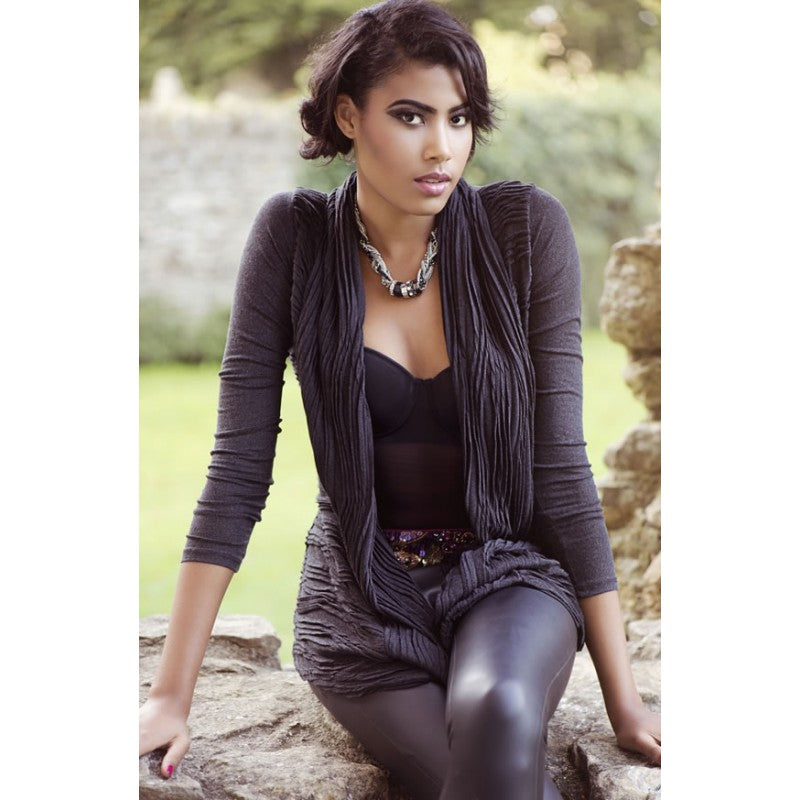 Shawl textured cardigan