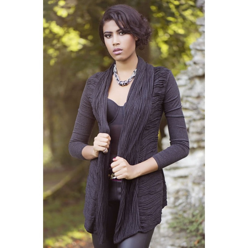 Shawl textured cardigan