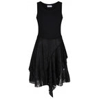 Sienna Dress – Jersey Bodice with Asymmetric Lace Skirt