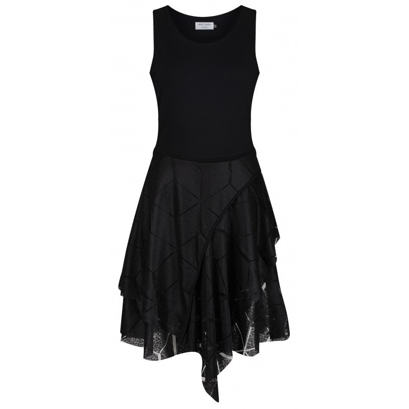 Sienna Dress – Jersey Bodice with Asymmetric Lace Skirt