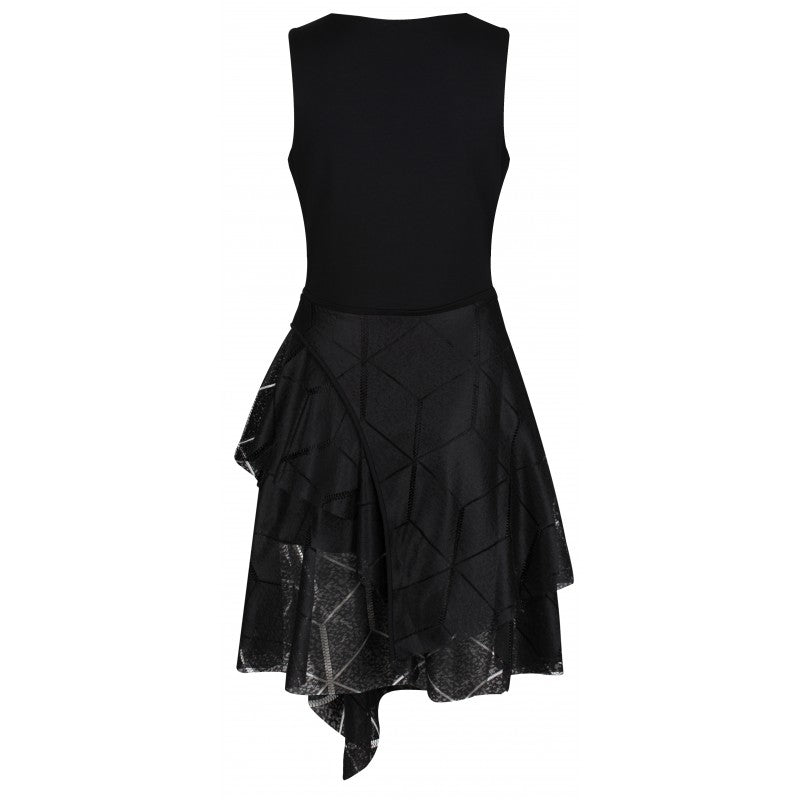 Sienna Dress – Jersey Bodice with Asymmetric Lace Skirt